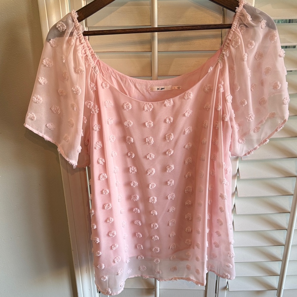 Miami Light Pink Textured Women's Blouse